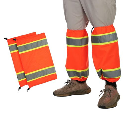 PATIKIL High Visibility Leg Gaiters Reflective Work Boot Gaiters Two-tone Leg Gaiter Unisex-Adult - color: Multicolor