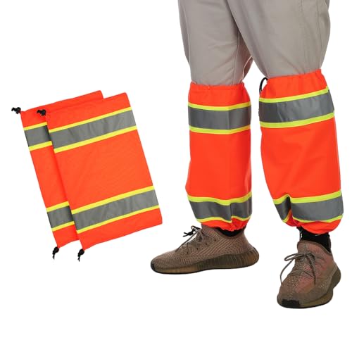 PATIKIL High Visibility Leg Gaiters Reflective Work Boot Gaiters Two-tone Leg Gaiter Unisex-Adult - color: Multicolor