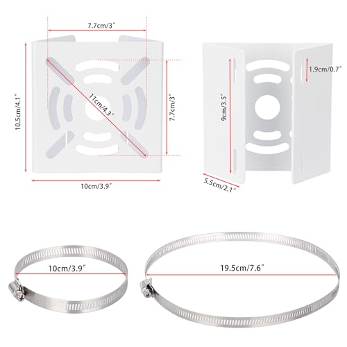 Sumnacon Camera Pole Mount Bracket-Stainless Steel Pole Mount Adapter Bracket with Loops,Sturdy Camera Mount Bracket for Pole Post,Universal Pole Mount Bracket for CCTV Security Camera Ptz Dome - color: Silver