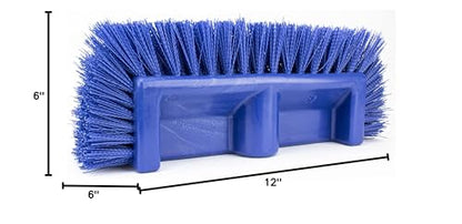 SPARTA Multi-Level Tile Scrub Brush 12" Wide Brush Head, Heavy-Duty Tile Cleaning Brush with End Bristles for Commercial Tiles, Tubs and Floor, Plastic, 12 Inches, Blue - color: Blue