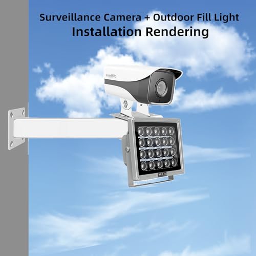 30cm/11.8” Security Camera Mount Bracket with L-Shaped Adapter Plate, Indoor Outdoor Heavy Duty CCTV Bracket for Dual Cameras/Solar Panel/LED Light, Built-in Cable Management