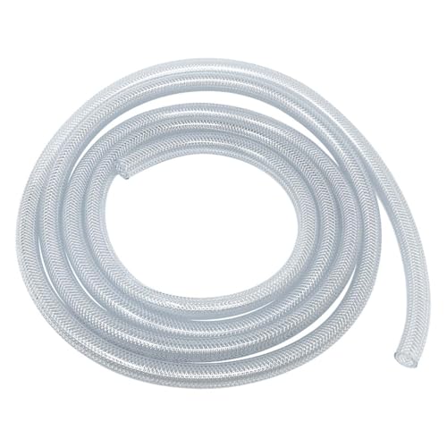 Gloxco Clear Braided PVC Tubing, Food Grade, Heavy Duty Reinforced Hose, 1/4" ID, 10 Ft Length - size: 1/4" x 10 Ft