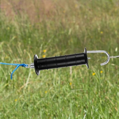 12 Pcs Plastic Electric Fence Gate Handle Heavy Duty Fence Gate Handle with Spring (Black)