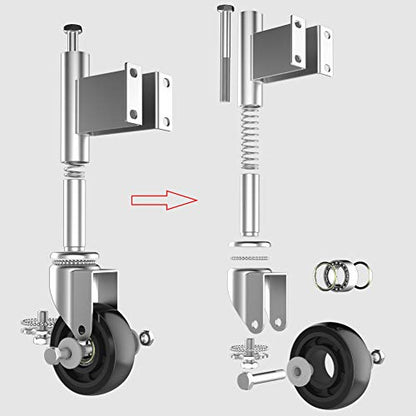 Spring Loaded Gate Casters 4” Heavy Duty Gate Caster Wheels with Hardware 330 Lbs Load Capacity - style: 4 Inch