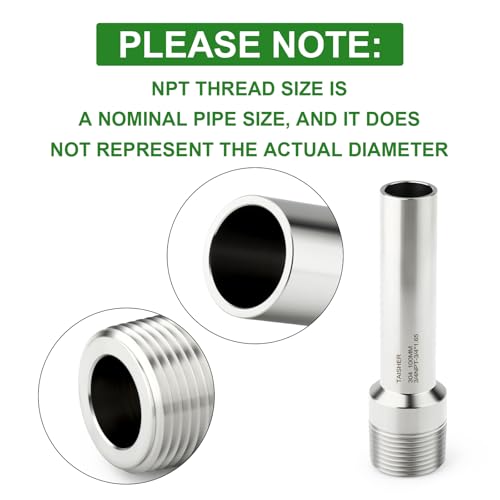 TAISHER 5PCS 304 Stainless Steel Pipe Fittings, 3/4" NPT Male Threaded, 4" Length Weld Nipple Cast Pipe - size: 3/4" NPT x 3/4" OD(4" Length)