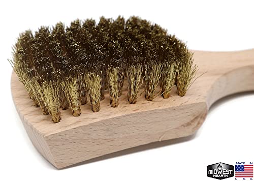 Brass Wire Utility Scrub Brush for Cleaning 9" Hardwood Handle (Made in USA)