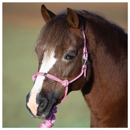 Professional's Choice Easy On Rope Halter W/Lead - color: Pink, size: Pony