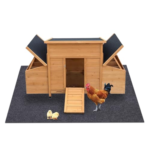 Chicken Coop Mat，Under Chicken House Mat——Absorbent Mat，Backing Prevents Liquid and Chicken Manure Penetration,Soft Material, Non-Slip Backing，Washable,Keeps Chicken House Floors Clean (8 FT x 6 FT) - size: 8 FT x 6 FT