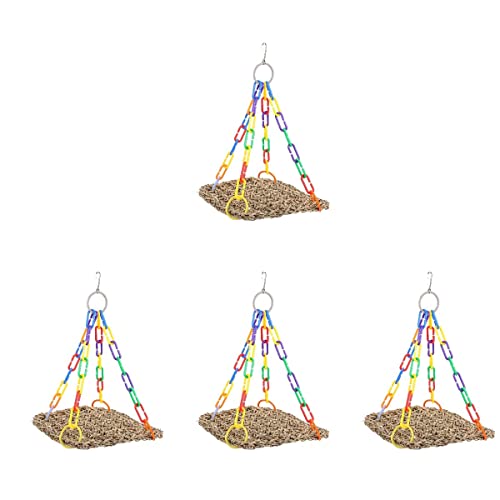 4pcs Parrot Swing Chicken Coop Accessories Large Chicken Coop Woven Parrot Activity Bird Toys Cage Bite s Foraging Wall Toy Abs to Climb Training Rack