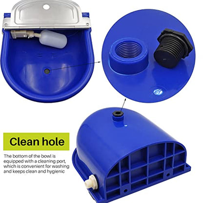 Automatic Waterer Bowl Large Horse Waterer with 15lbs 15lb Automatic Chicken Feeder Rat Proof Treadle Poultry Feeder