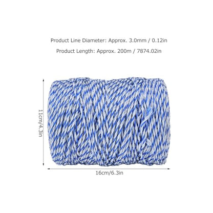 Electric Fence Polywire, Steel Wire 36 Strands Synthesized 3mm 200 Meters Electric Fence Wire, Reused Recycle Lightweight Animal Barrier Fence, for Livestock Breeding