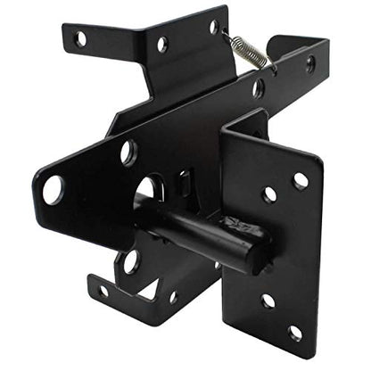 Self-Closing Vinyl Fence Gate Hardware Kit - Black, Single Gate, Includes 2 Hinges, 1 Lockable Latch with Screws (Lockable Both Sides), Case of 6 - size: Self Close Black Kit - Case - 6 Count