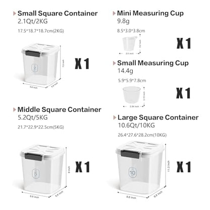 Rice Container - Flour Rice Dispenser 20lbs/10kg/10.6qt Food Grain Cereal Bins Pet Food Storage Laundry Pods Container for Household Pantry Organization (20lbs) - color: 10KG