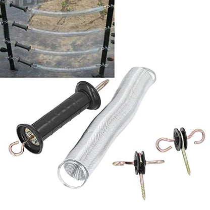 Electric Fence Gate Kit, Electric Fence Gate Handles, 5m Gate Spring, and Electric Fence Insulator Screw Electric Fence Supplies for Livestock Wooden Post