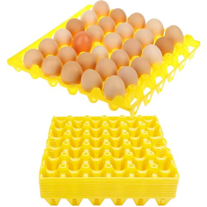 EATAKWARD 8 PCS Plastic Egg Trays Egg Crates 30-Egg Flats for Home Chicken Farmers, Stackable Egg Cartons Hold Multiple Eggs, Great for Storing, Sorting, and Shipping Eggs
