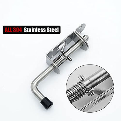 JQK Spring Loaded Latch Pin, 304 Stainless Steel Barrel Bolt Thickened 2mm Door Lock, 5 Inch Brushed Finished, HSB300 - color: Brushed, size: 5Inch - 1Pack