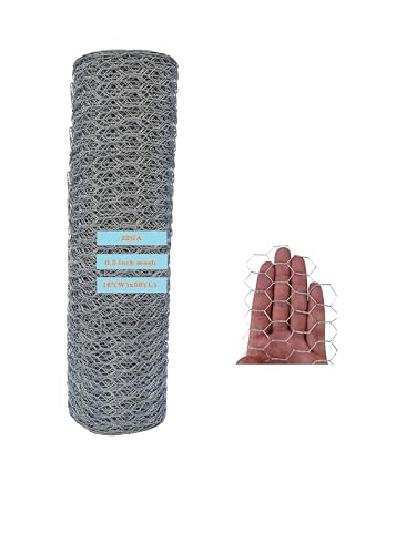 22GA Galvanized Hexagonal Poultry Netting Chicken Wire 16 inches x 50 feet x 1/2 inch Mesh for DIY Crafting, Pet Cages, Edge Fencing, Lawn Netting - size: 16"x50'-1/2" 22GA