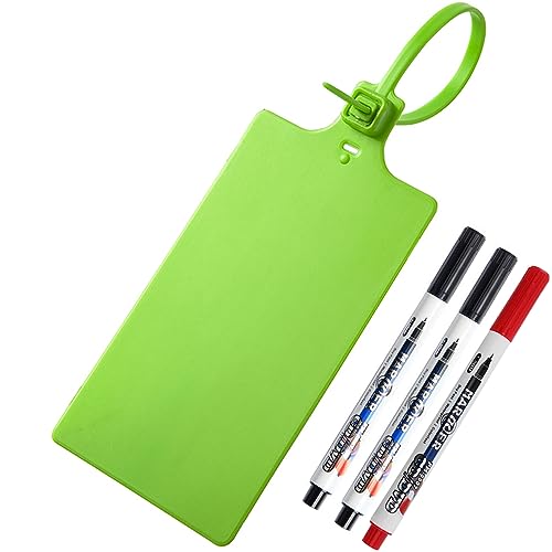 400Pcs Plastic Seals Shipping Label Tags, Writable Marker Big Sign Tie for Logistics, 255mm Total Length Self Locking Inventory Waterproof Tag Fastener with 3 Marker Pen (Green) - color: Green(400)