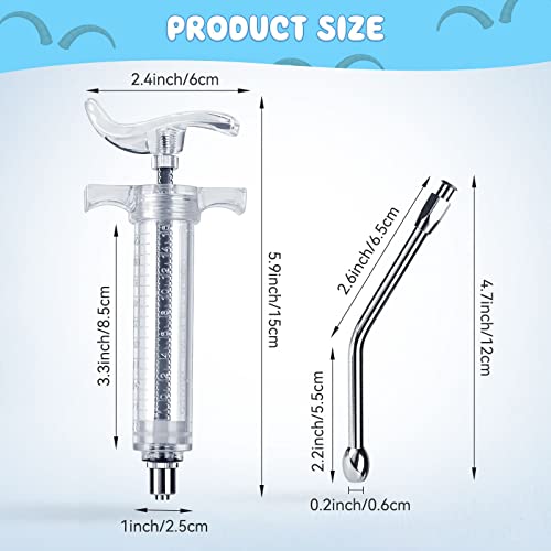 2 Pieces Reusable Goats Syringe with 2 Drench Nozzle, Adjustable Dosage Detachable Sheep Drench Livestock Syringe for Sheep Baby Goat Supplies - 20ML - style: 20ml