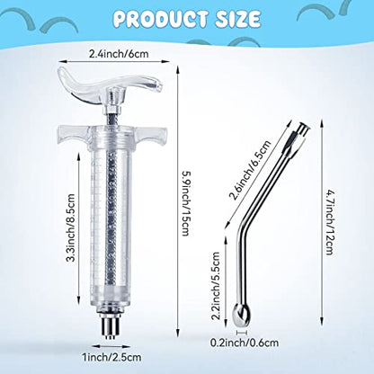 2 Pieces Reusable Goats Syringe with 2 Drench Nozzle, Adjustable Dosage Detachable Sheep Drench Livestock Syringe for Sheep Baby Goat Supplies - 20ML - style: 20ml