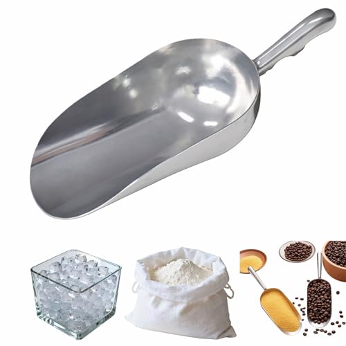 Ice Scoop, Heavy Duty Cast Aluminum, Ergonomic S-Curve Handle, Commercial Grade for Ice, Coffee, Popcorn, Flour, Sugar, Food-Grade & Rust-Proof Kitchen Tool (XL (38oz)) - size: XL (38oz)