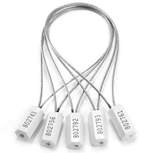 Tamper Proof Security Cable Tags for Truck Trailer Pull-Tite Metal Shipping Seals Numbered Padlock Seals for Container(Pack of 500 pcs, White) - color: White, size: 500 Pcs