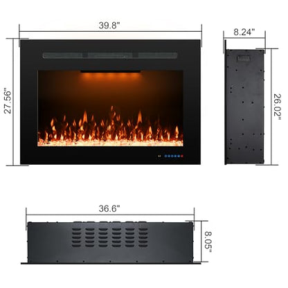 Electric Fireplace Insert Trim Kit for 40" W x 27" H，Black, for ASIN B0CR5LN77S - size: Trim for 40"W27"H