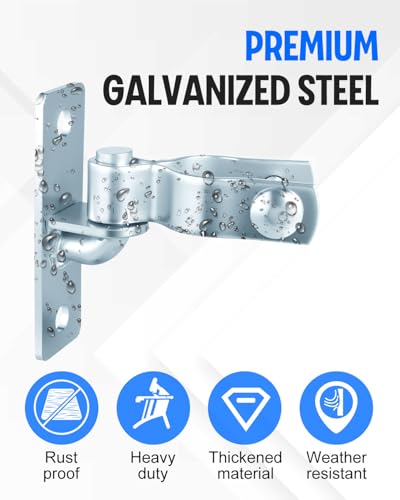 2 Pair Heavy Duty Gate Hinges, 1-3/8'' Wall Mount Gate Hinge, Metal Chain Link Fence Outdoor Hinge (Screws Included) - size: 2 Pair-1-3/8''