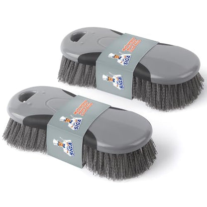MR.SIGA Multi-Purpose Heavy Duty Scrub Brush - Pack of 2 - color: Gray & Black