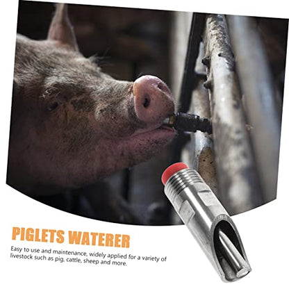 HANABASS 10pcs Stainless Steel Pig Waterer Automatic Feeders for Piglets Efficient Livestock Drinking Tools Durable Water Nipple Dispenser Reduced Water to Use