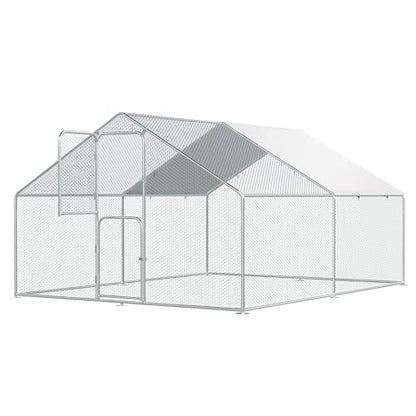 Large Chicken Coop for 20 Chickens,Walk-in Chicken Run for Yard with Cover,Chicken Pens Outdoor Metal Portable Chicken Tractor Cage Enclosure Crate Outside for Small Animals Bird Duck Rabbit Hen - size: 144.0"L x 120.0"W x 72.0"H