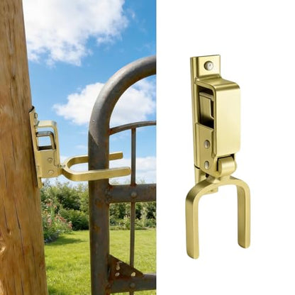 Heavy Duty Automatic Gate Latch, Instant Locking One-Hand Operation Fence Lock, Rust-Resistant Post Mount Gate Latch for Wood/Metal/Pipe Fences (1 Pack) - size: 1 Pack