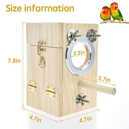 Bird Nest Box Parakeet Breeding Nest Box Bird Nest House Wooden Acrylic Transparent Breeding Box for Finch Lovebirds Cockatiel Budgie Conure Parrot - size: X-Small