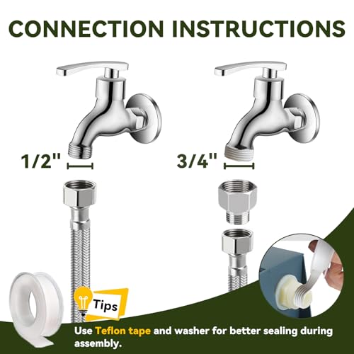 Enjoying Automatic Dog Water Dispenser with 59" Metal Water Pipe, Auto Fill Dog Water Bowl for 3/4" or 1/2" Male End Faucet, Large Automatic Waterer for Dogs Cats Chicken Pigs Livestock
