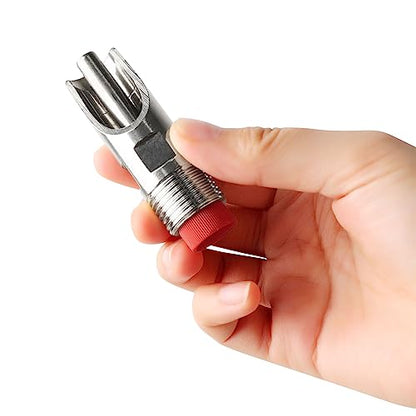 Jardin 2Pcs Stainless Steel Pig Water Nipple with 4/5" Thread, Automatic Pig Nipple Drinker Feeder Waterer Red Cap Feeding Watering Set Pig Home Farm Drinking Supplies