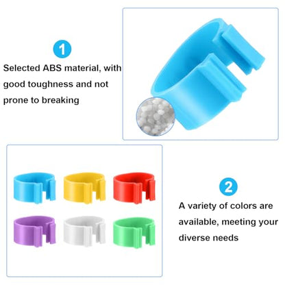 240 Pcs 20mm Plastic Chicken Leg Bands, Color-Coded Leg Bands for Chickens & Farmers