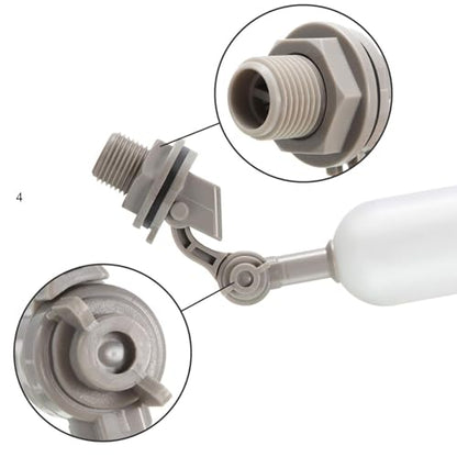 Blulu 3 Pack Float Valve, 1/2 Inch Automatic Pool Fill Float Ball Valve with Adjustable Arm for Ponds, Livestock Water Trough, Aquariums, Water Tank Level Control, Aquaculture(Gray) - color: Gray