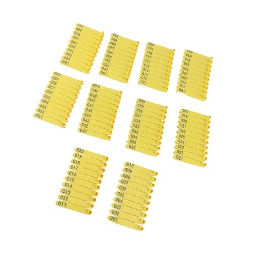 GLOGLOW 100 Pack Sheep Ear Tags, 001-100 Numbered | Plastic Livestock Identification Tags, 75x9mm Size, Farm Ranch Management, For Lamb Goat Calf Hog