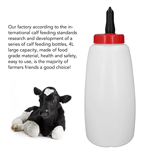Calf Nursing Bottle, 4L Calf Milk Bottle New Born Cow Milk Feeder with Handle Farm Feeding Equipment