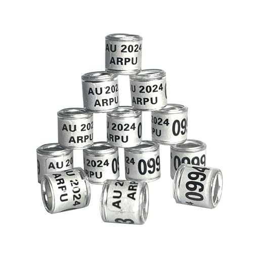 100Pcs Multicolor 8mm Aluminium Leg Rings for Poultry, 2026 AU Marked Bird Foot Rings with Words, Durable Chicken Leg Rings, Ideal for Chickens, Doves, Quail, Baby Birds, Durable and Reusable - color: White