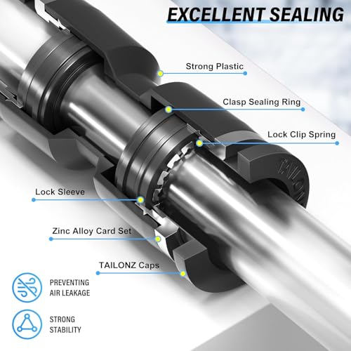 TAILONZ PNEUMATIC 3/8"OD x 1/4"NPT Push to Connect Fittings Pneumatic Fittings Kit 6 Spliters+6 Elbows+6 tee+6 Straight +6 Straight Thread Connector+6 Elbow Thread Connector (36 pcs) - size: 3/8"OD x 1/4"NPT