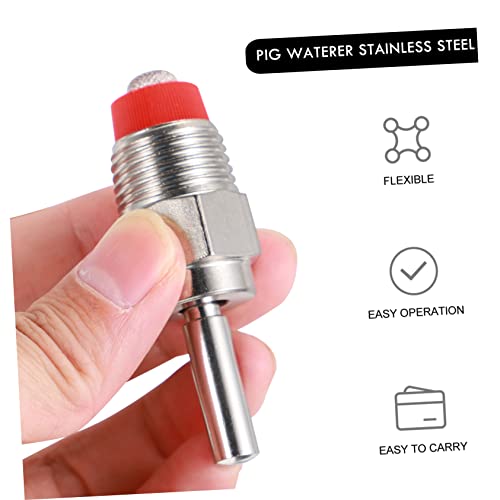 Toddmomy 5Pcs Stainless Steel Automatic Pig Waterer Nipples Efficient Animal Water Supply for Sows Pigs and Livestock Leak Design Reduces Install for Clean Drinking
