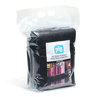 PIG Water Barrier - Sandless Sandbags for Flooding - 4 Pack - 5'L x 6.5"W x .25"H Water Diverter - PM50416 - size: 5'L x 6.5"W x .25"H