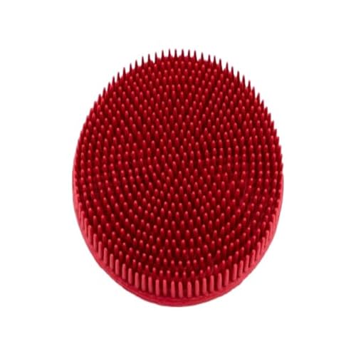Paw Brothers Soft Rubber Curry Brush Dogs, Small Short Hair Dogs and Cats, Dog Bath Brush, Reduce Shedding, Gentle Bristles for Grooming, Massage and Stimulates Hair, Remove Loose Fur, Red, 2.8 Inch