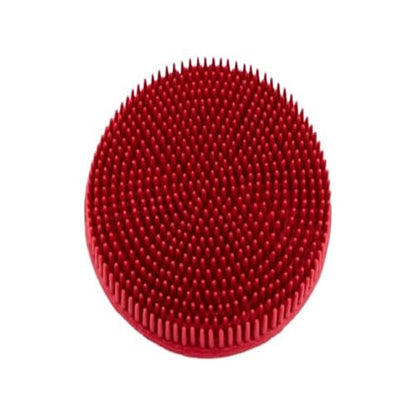 Paw Brothers Soft Rubber Curry Brush Dogs, Small Short Hair Dogs and Cats, Dog Bath Brush, Reduce Shedding, Gentle Bristles for Grooming, Massage and Stimulates Hair, Remove Loose Fur, Red, 2.8 Inch