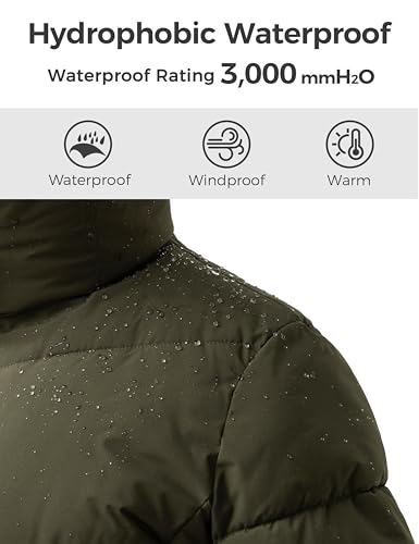 wantdo Women's Warm Winter Coat Hooded Puffer Jacket Long Parka (Available in Plus Size) - color: Army Green, size: X-Large