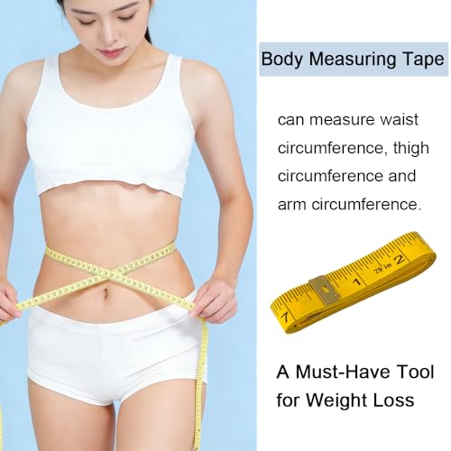 3 Pack Soft Tape Measure Double Scale 79-inch/200cm, Fabric Craft Tape Measure & Medical Body Measurement, Sewing Flexible Vinyl Ruler & Measuring Tape for Body Weight Loss (Yellow) - color: Yellow