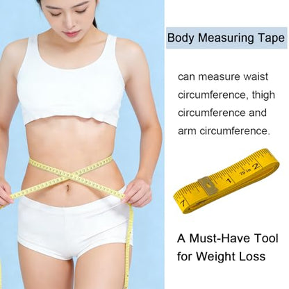 3 Pack Soft Tape Measure Double Scale 79-inch/200cm, Fabric Craft Tape Measure & Medical Body Measurement, Sewing Flexible Vinyl Ruler & Measuring Tape for Body Weight Loss (Yellow) - color: Yellow