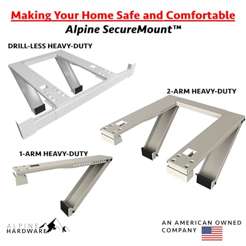 American Owned Universal Window Air Conditioner & Heat Pump Bracket Heavy-Duty Window AC Support-Support Air Conditioner Up to 180lbs for 12000 BTU AC to 24000 BTU AC Units Heavy Duty - size: HEAVY DUTY