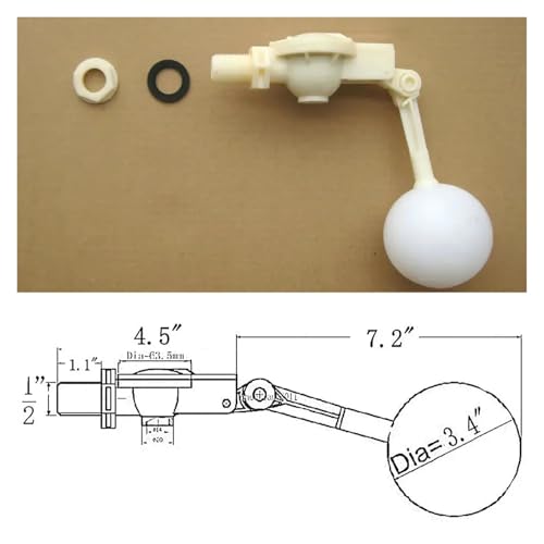 1/2" Float Valve for Water Tanks - Automatic Filler for Livestock Troughs and Hydrologic Systems